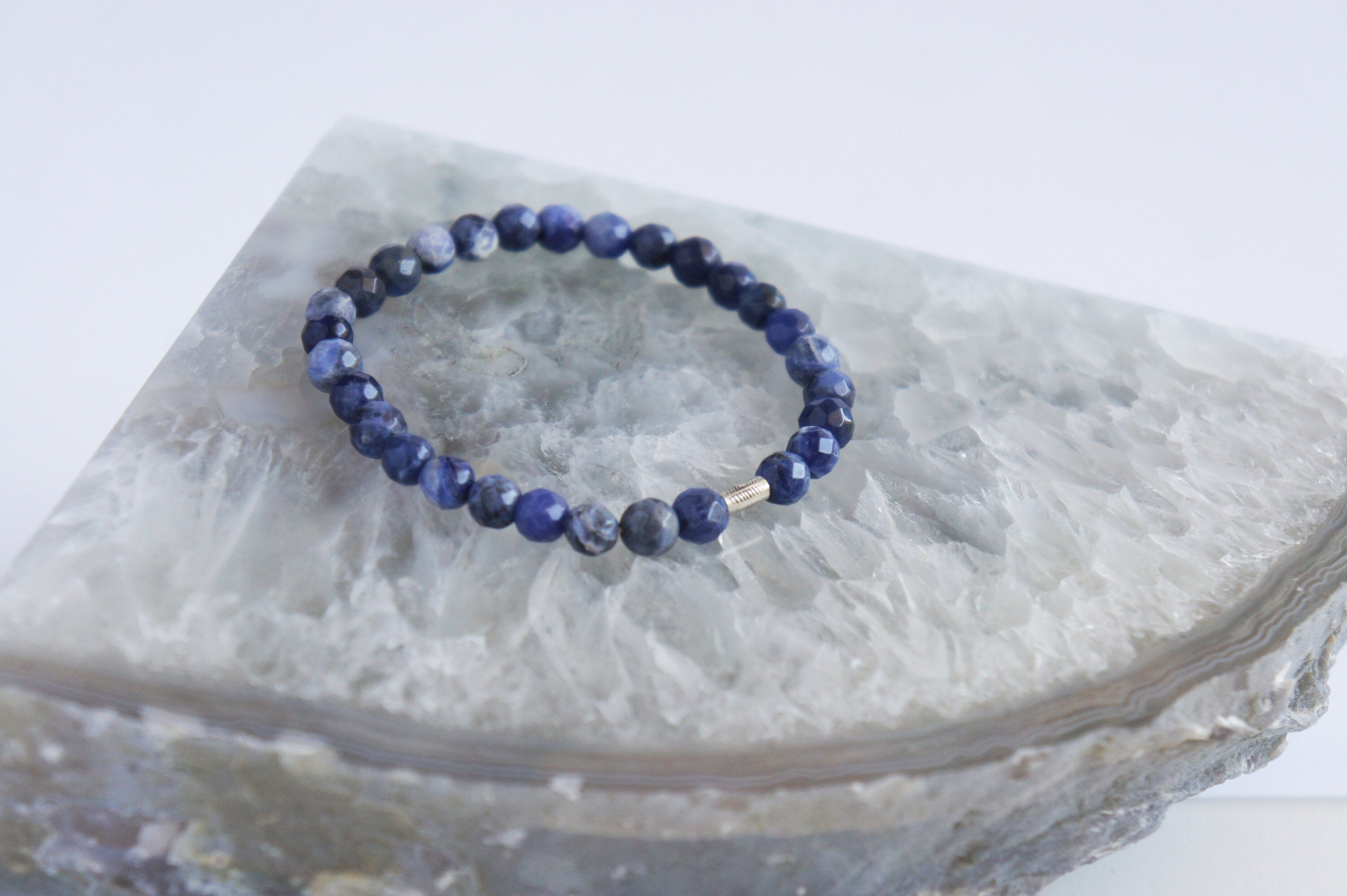 Spirit Feather Sodalite Beaded Bracelet