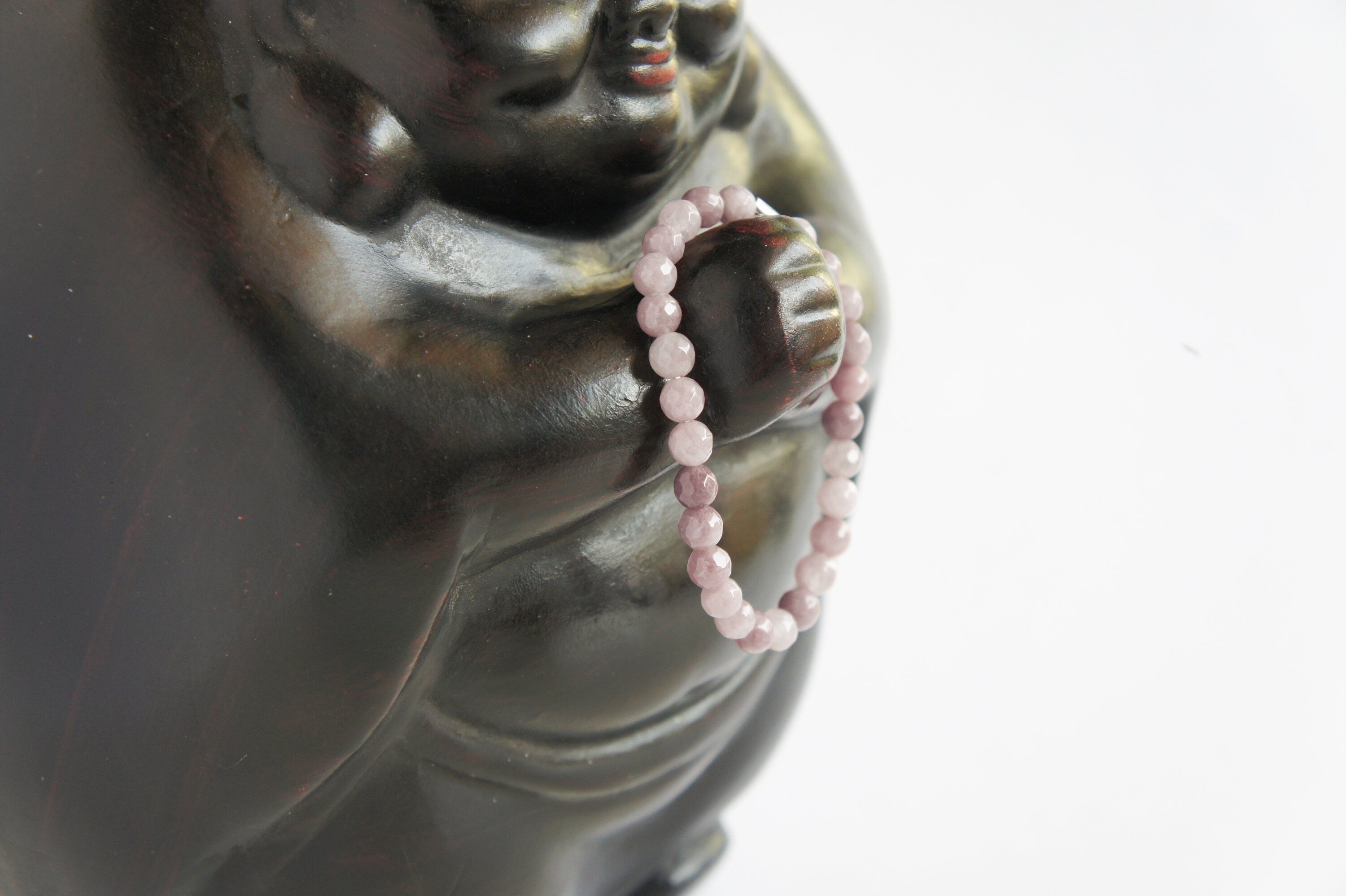 Spirit Feather Strawberry Quartz Beaded Bracelet