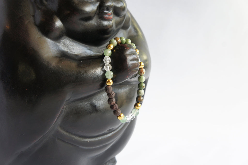 Spirit Feather Breathe Essential Oil Beaded Bracelet