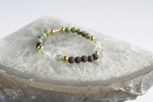 Spirit Feather Breathe Essential Oil Beaded Bracelet