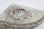 Spirit Feather Strawberry Quartz Beaded Bracelet