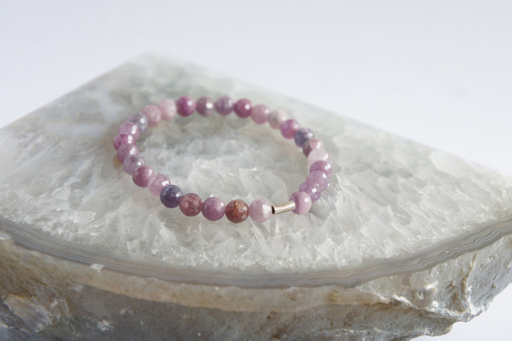 Spirit Feather Ruby Beaded Bracelet