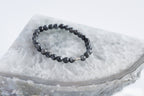 Spirit Feather Larvikite Beaded Bracelet