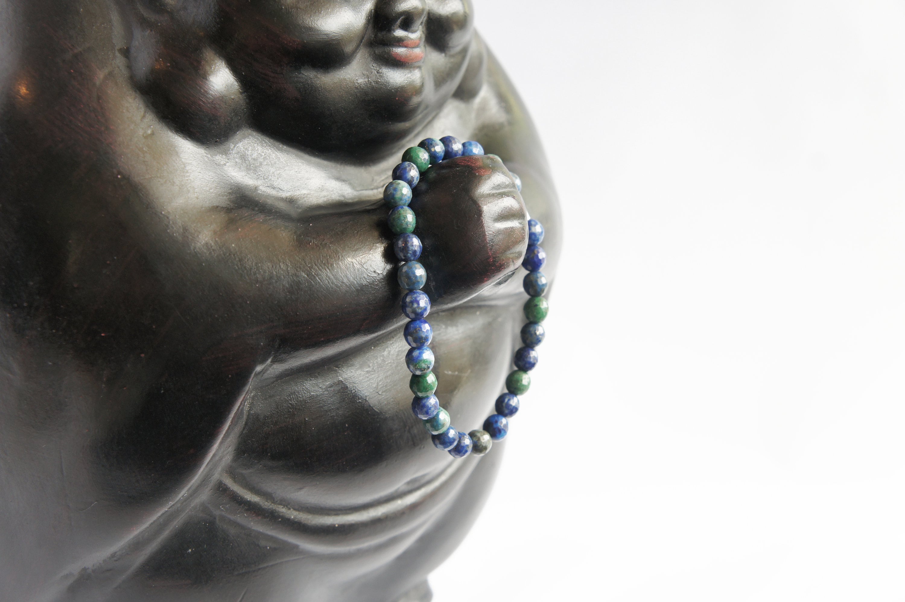 Spirit Feather Azurite Beaded Bracelet