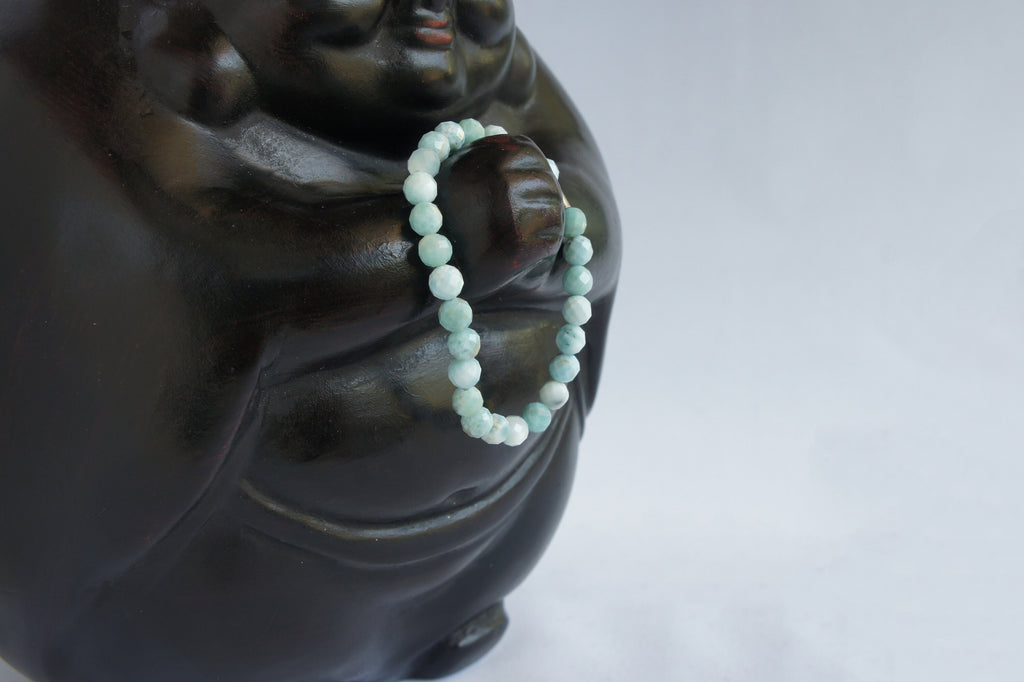 Spirit Feather Larimar Beaded Bracelet