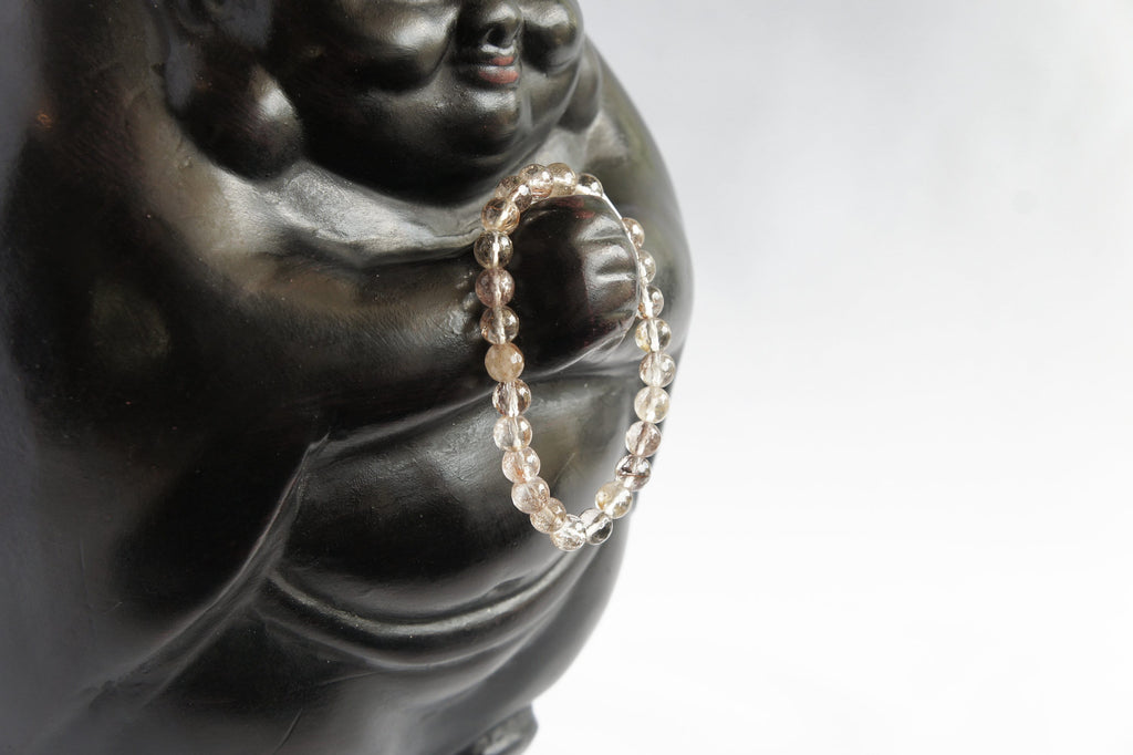 Spirit Feather Rutilated Quartz Beaded Bracelet