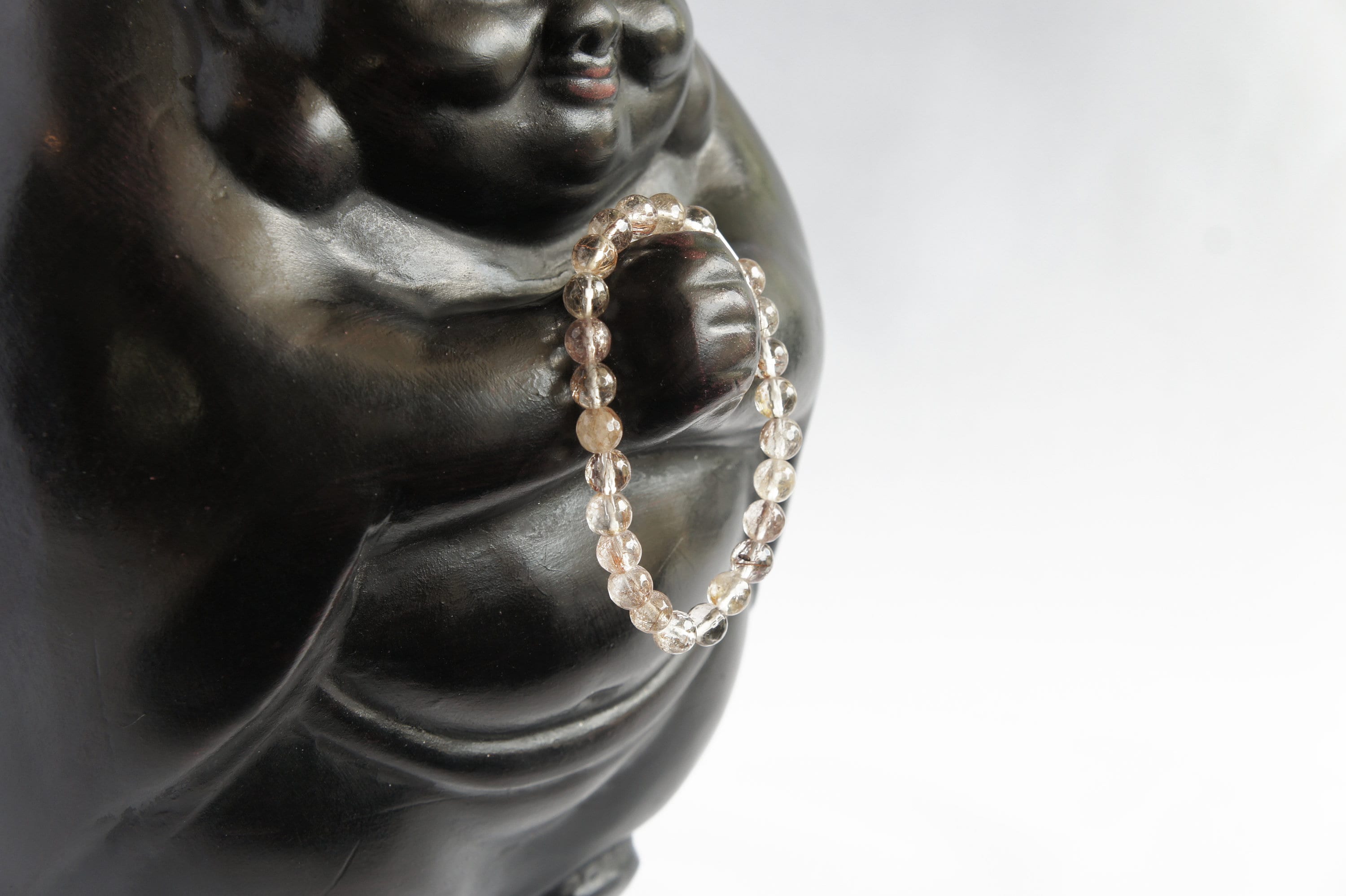 Spirit Feather Rutilated Quartz Beaded Bracelet