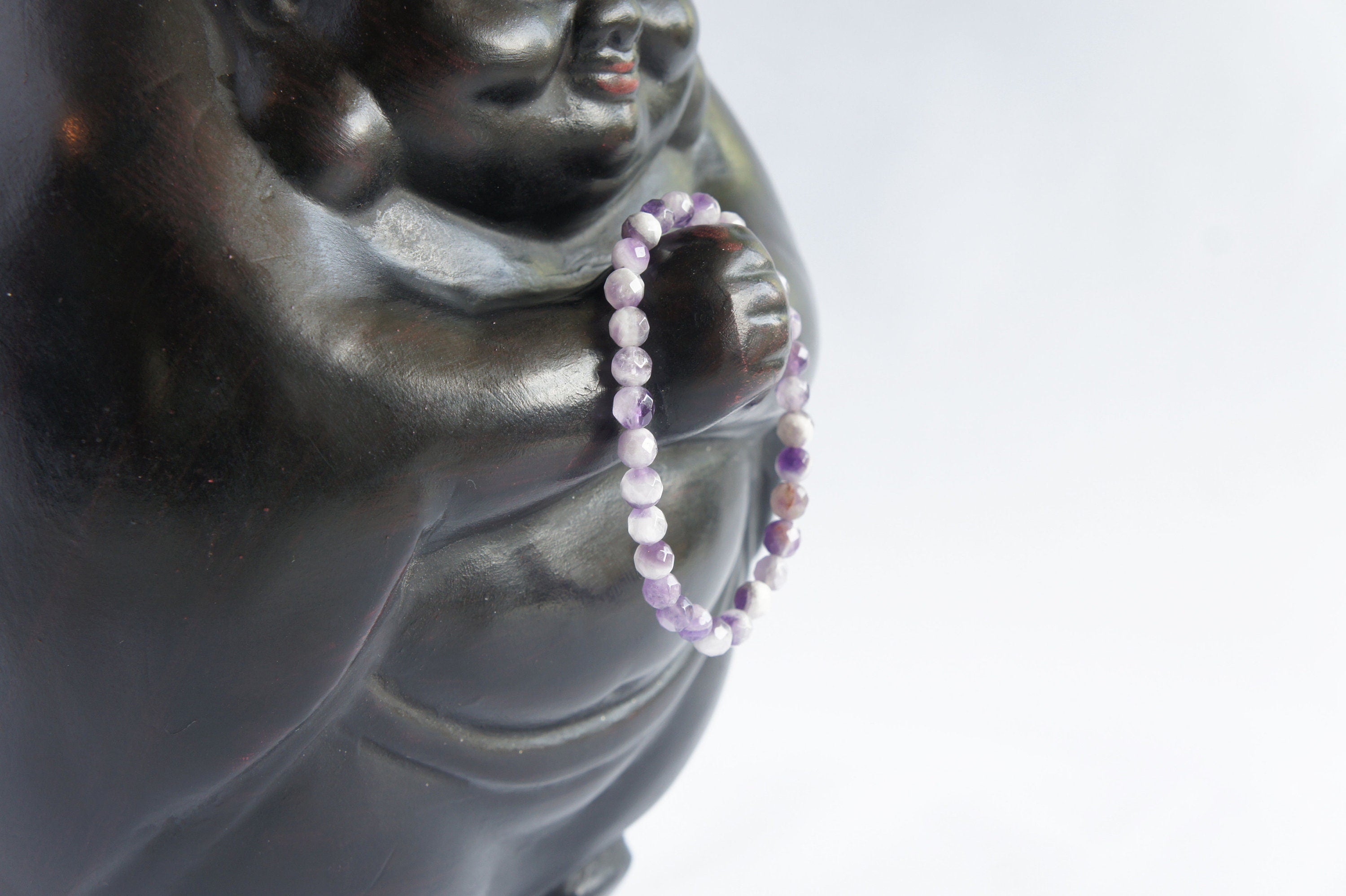 Spirit Feather Chevron Amethyst Beaded Bracelet