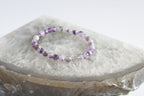 Spirit Feather Chevron Amethyst Beaded Bracelet