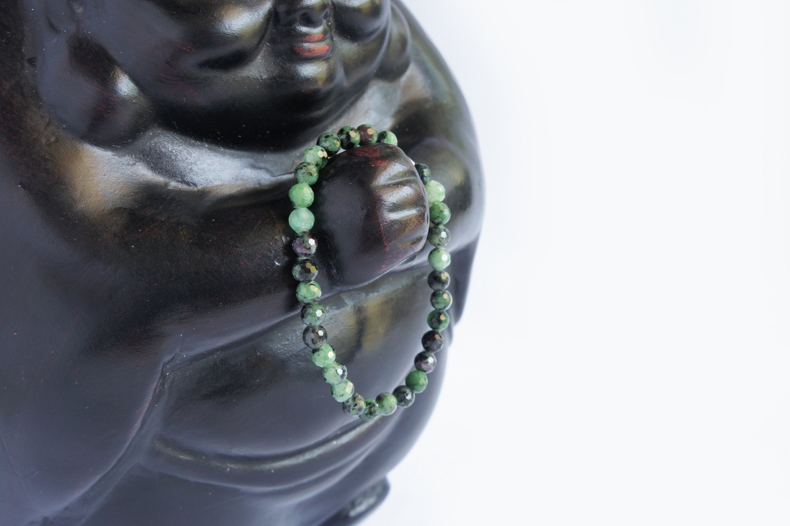 Spirit Feather Ruby Zoisite Beaded Bracelet