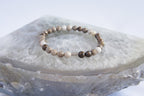 Spirit Feather Silver Leaf Jasper Beaded Bracelet