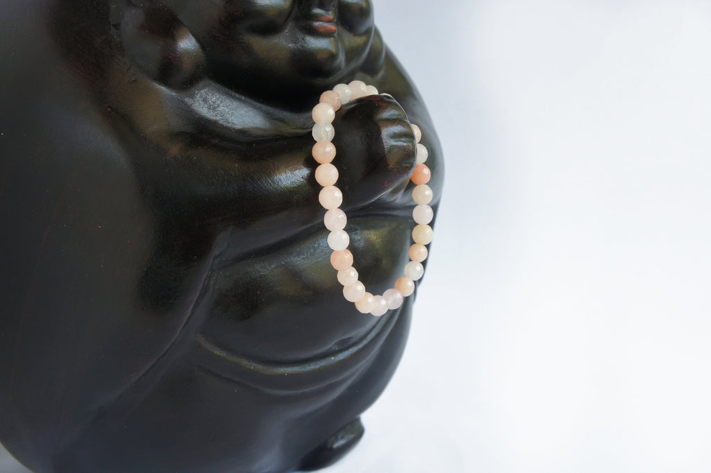 Spirit Feather Pink Aventurine Beaded Bracelet