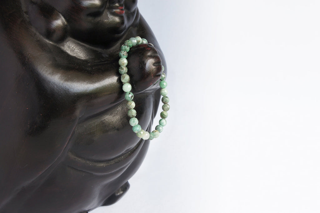 Spirit Feather Emerald Beaded Bracelet