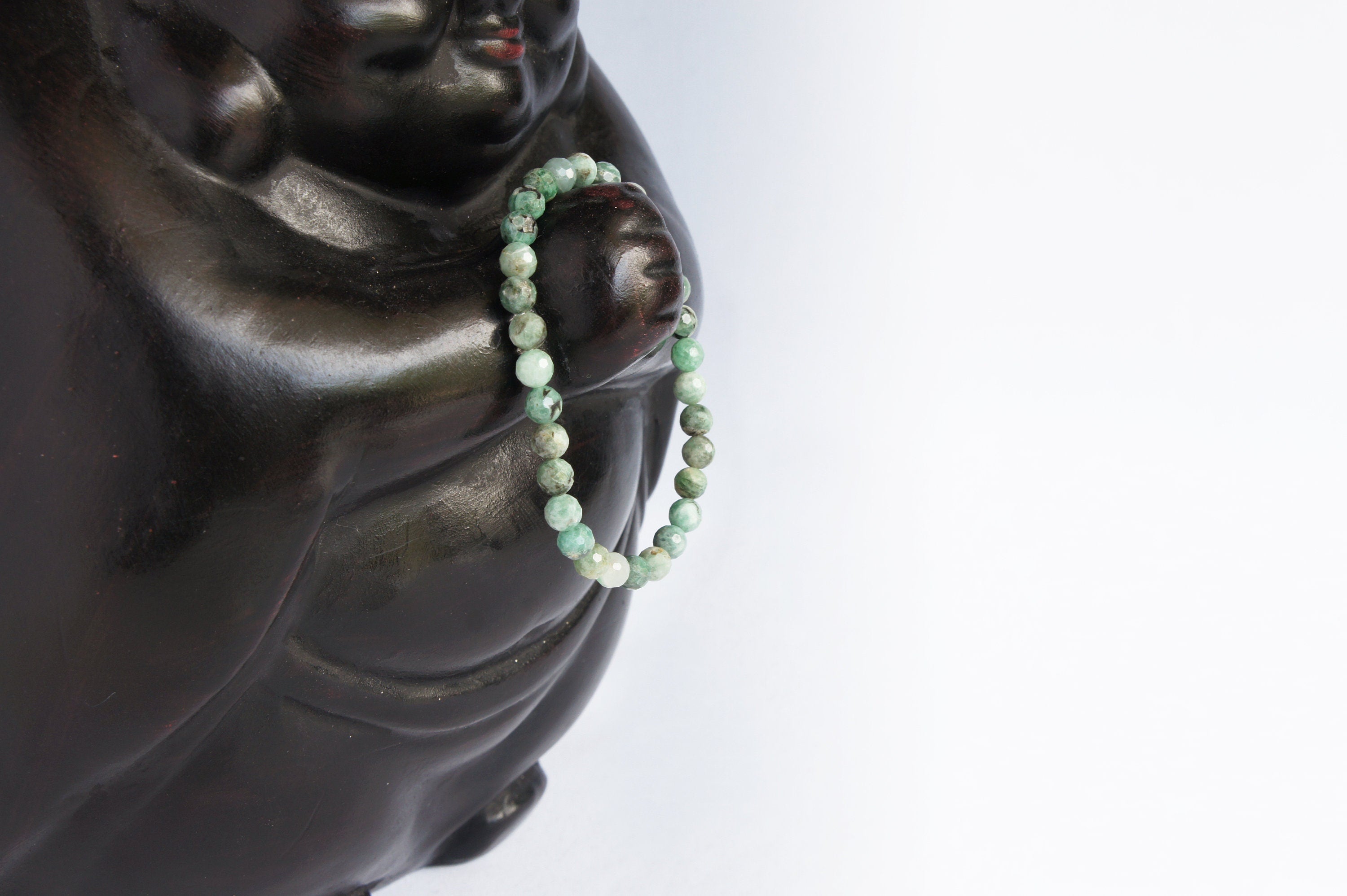 Spirit Feather Emerald Beaded Bracelet
