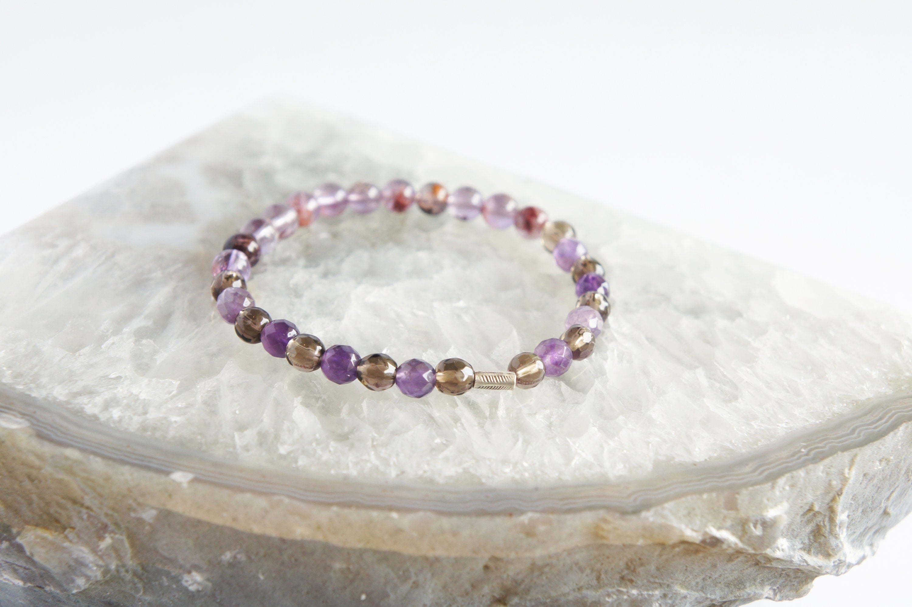 Spirit Feather Super 7 Beaded Bracelet