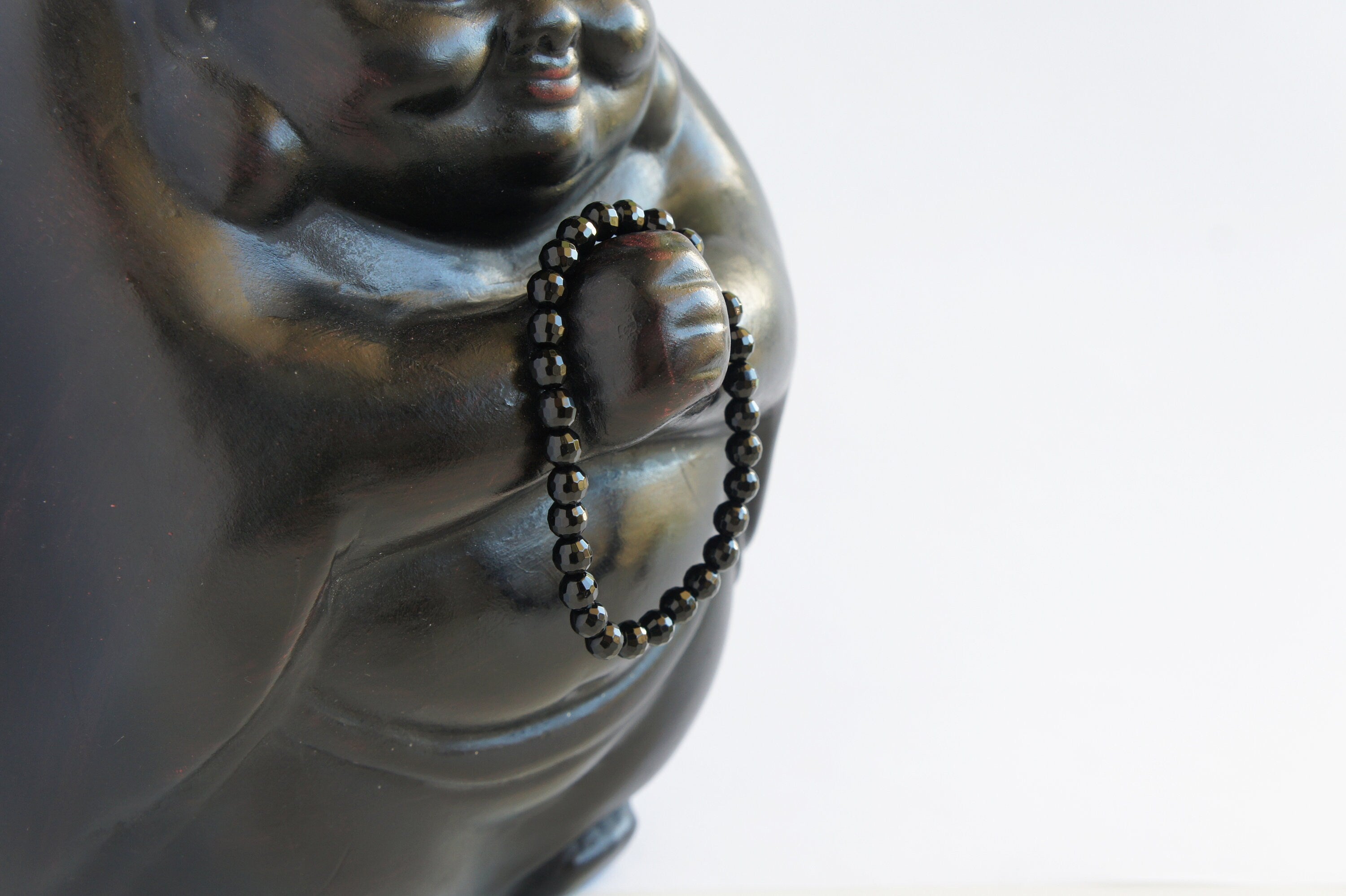 Spirit Feather Onyx Beaded Bracelet