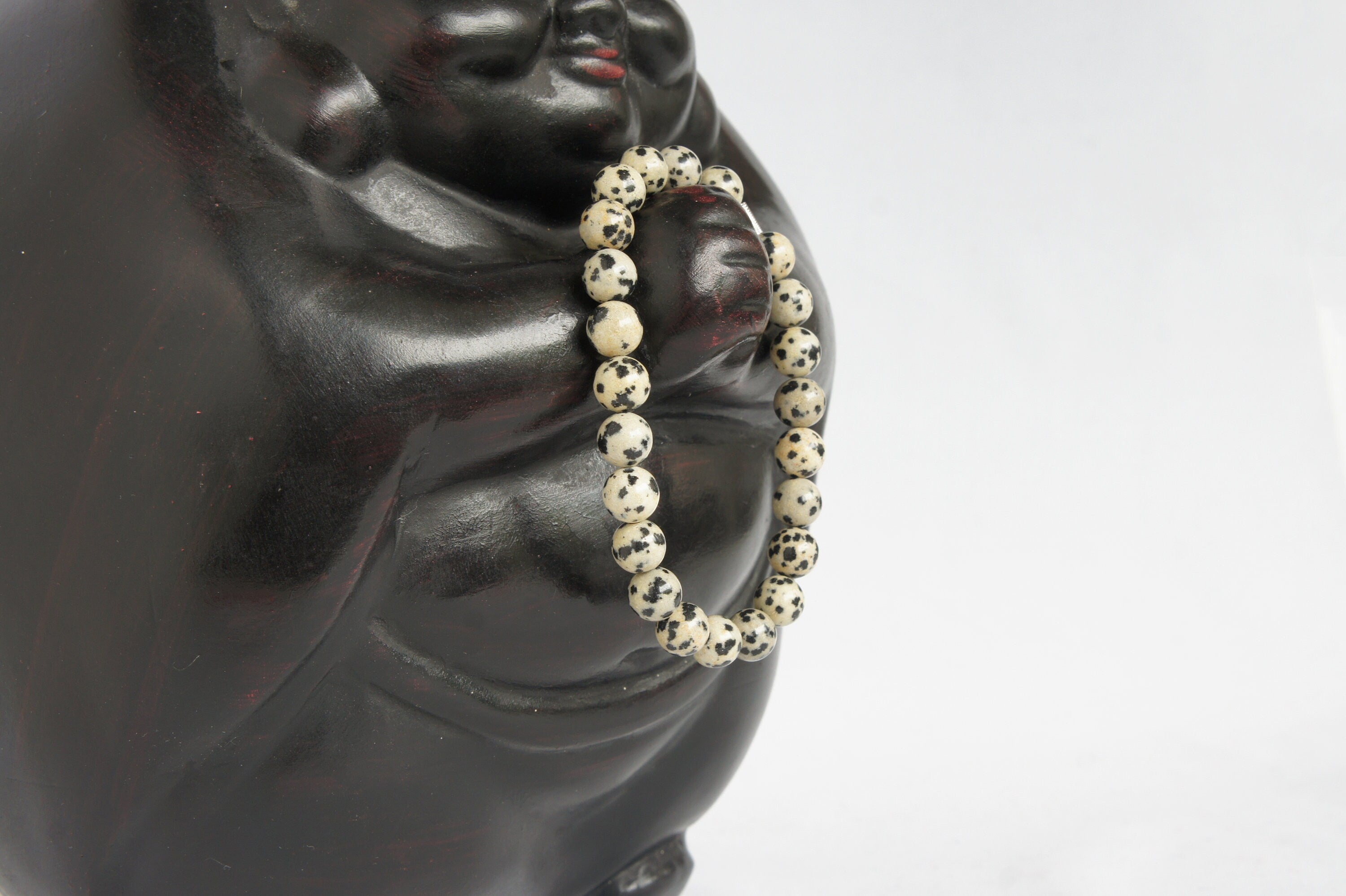 Spirit Feather Men's Dalmation Jasper Beaded Bracelet