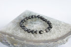 Spirit Feather Men's Larvikite Beaded Bracelet