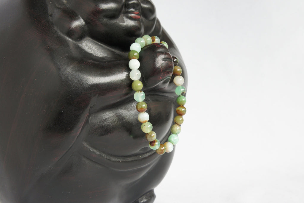 Spirit Feather Men's Chrysoprase Beaded Bracelet