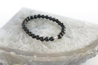 Spirit Feather Black Obsidian Beaded Bracelet