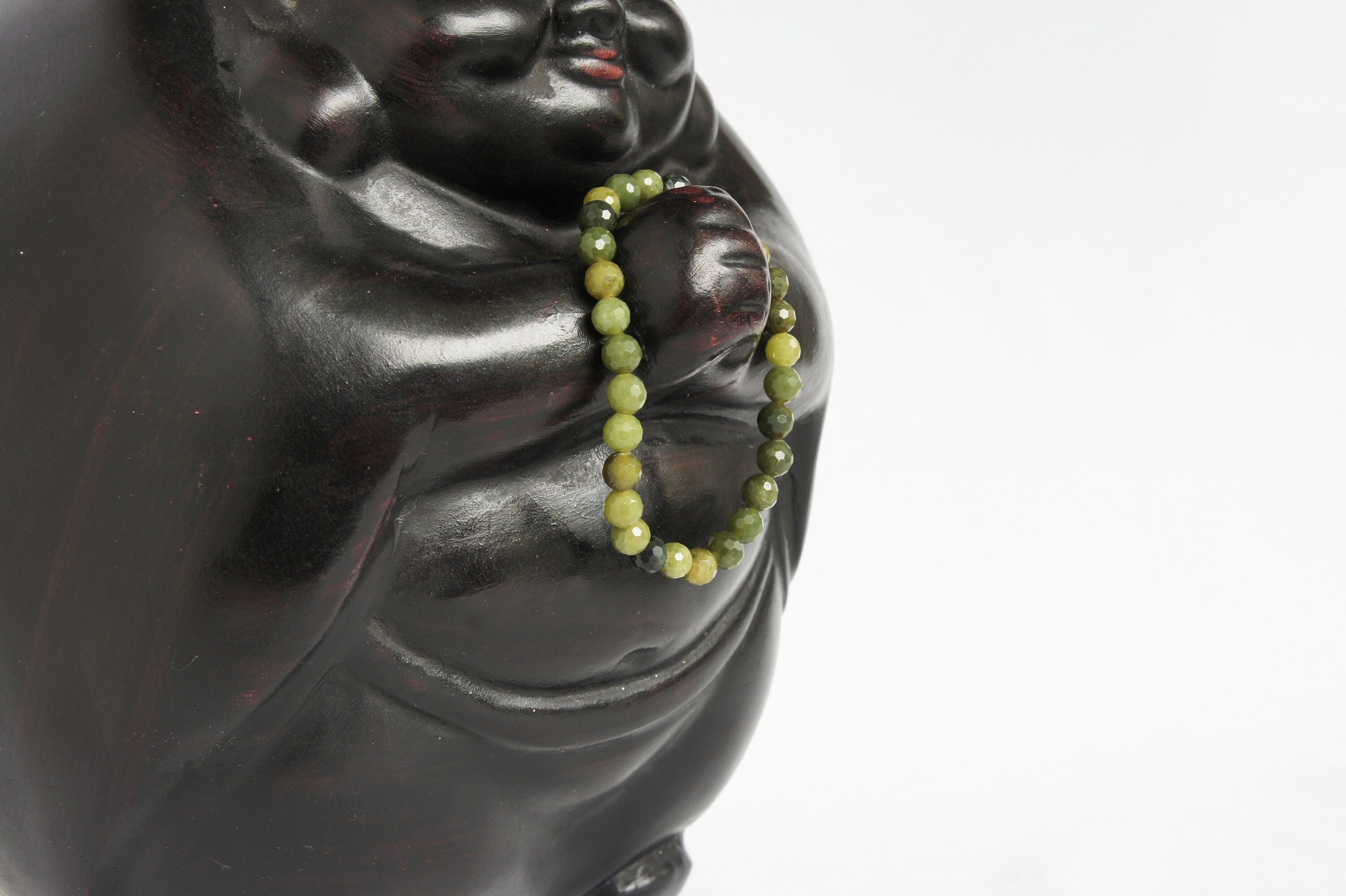 Spirit Feather Chinese Jade Beaded Bracelet