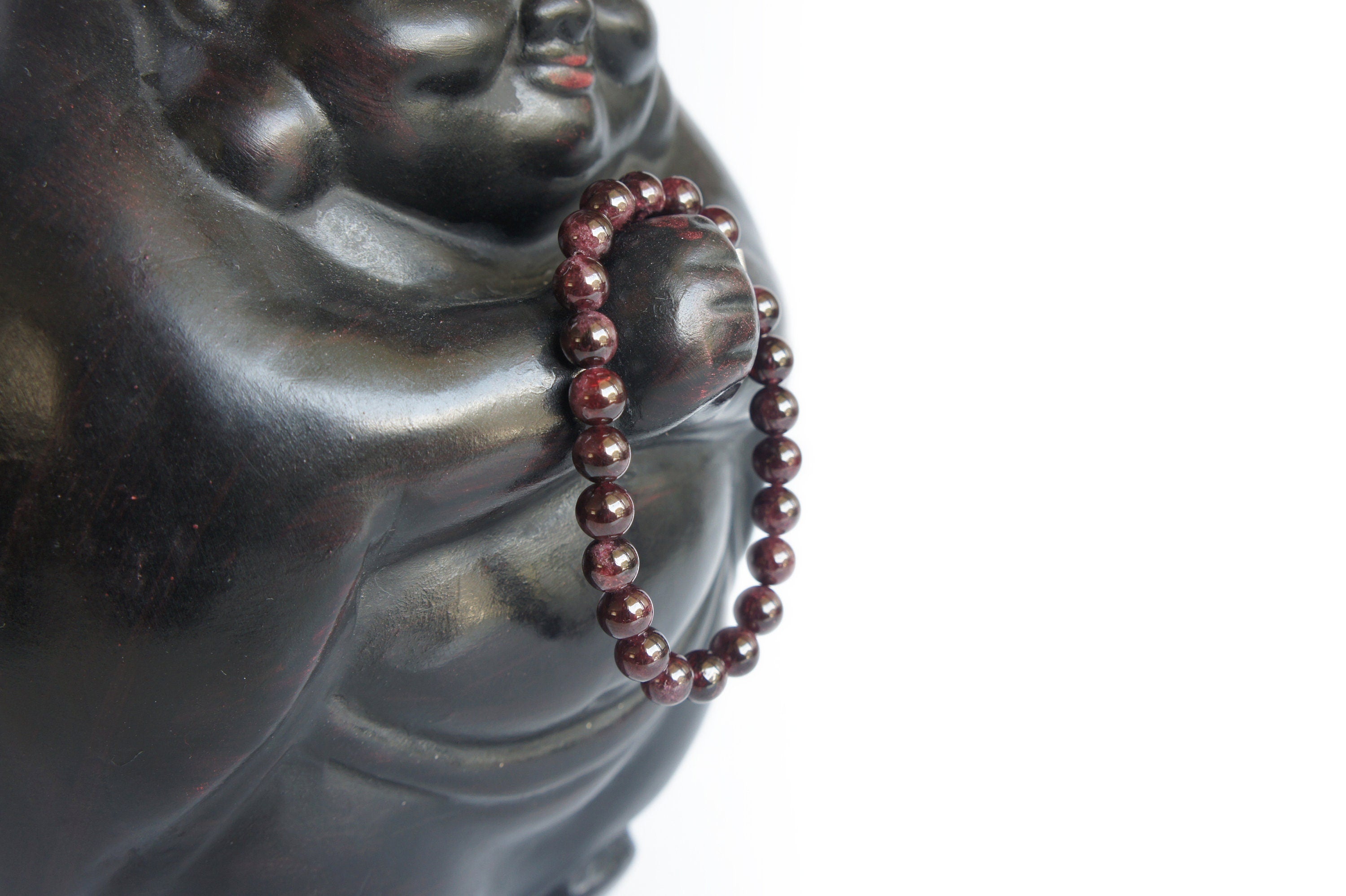 Spirit Feather Men's Garnet Beaded Bracelet