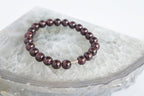Spirit Feather Men's Garnet Beaded Bracelet