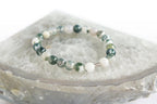 Spirit Feather Men's Tree Agate Beaded Bracelet