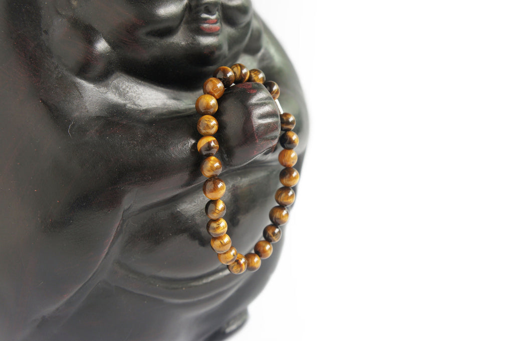 Spirit Feather Men's Tiger's Eye Beaded Bracelet