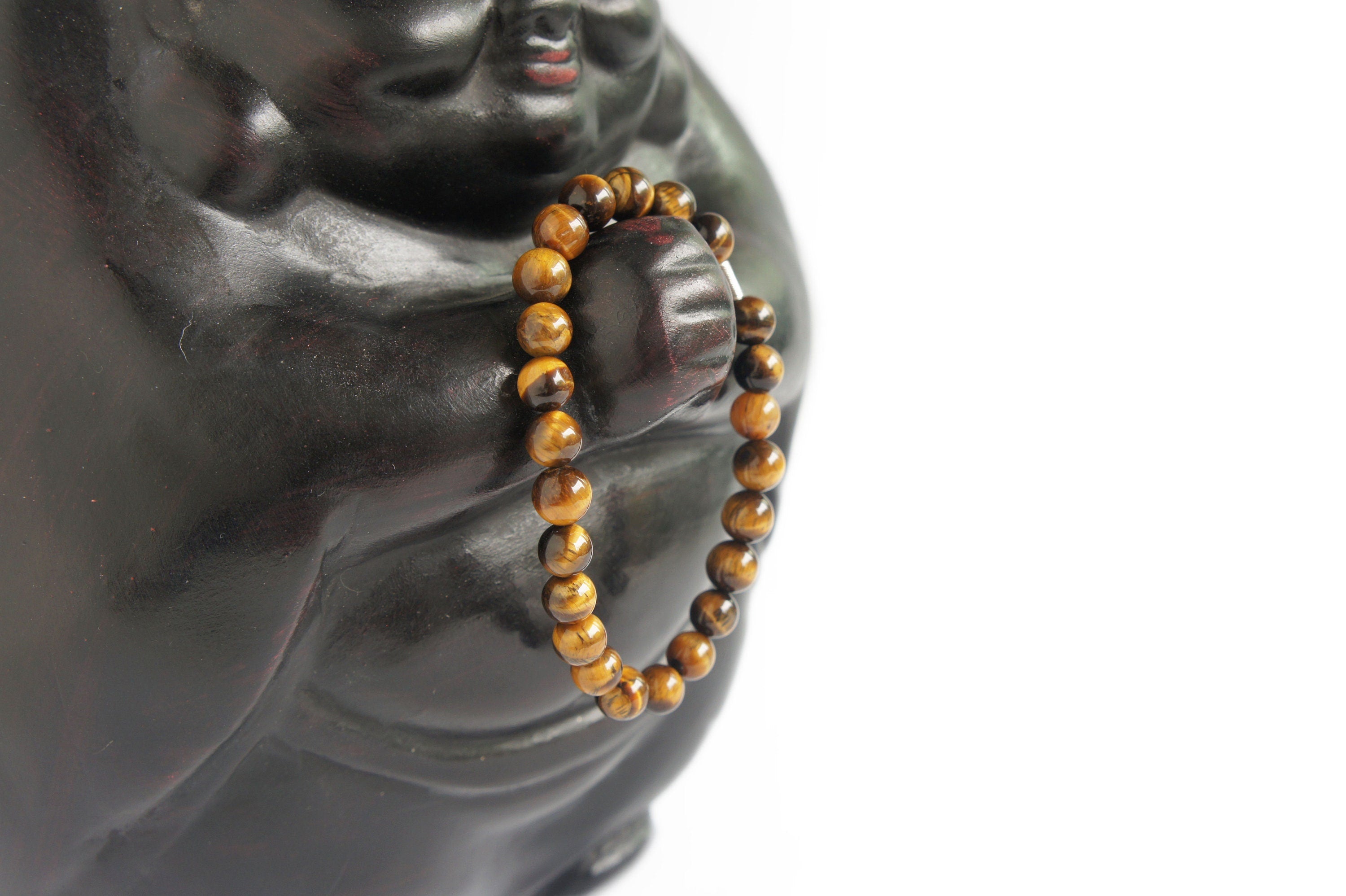 Spirit Feather Men's Tiger's Eye Beaded Bracelet