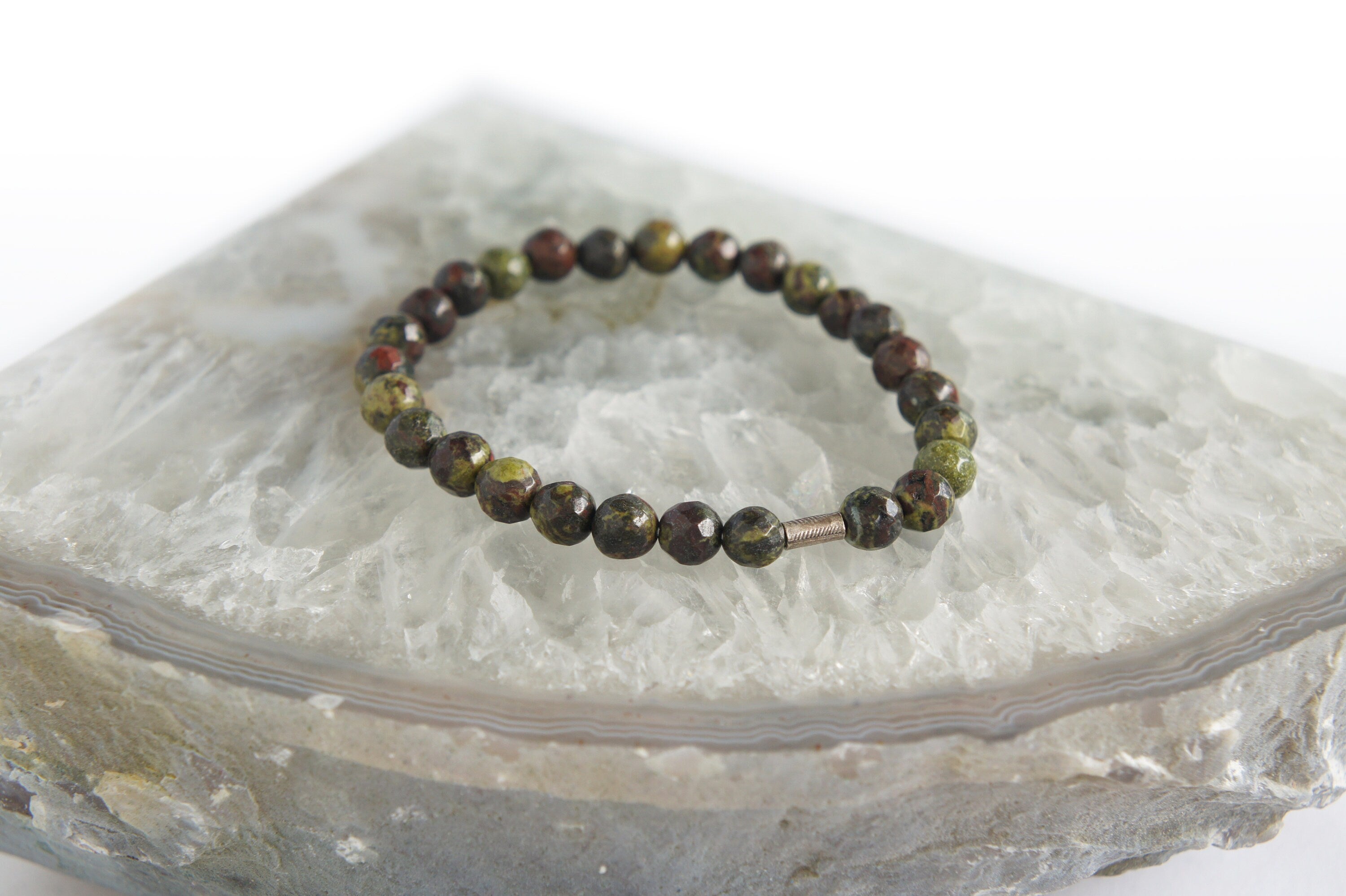 Spirit Feather Dragon Stone Beaded Bracelet