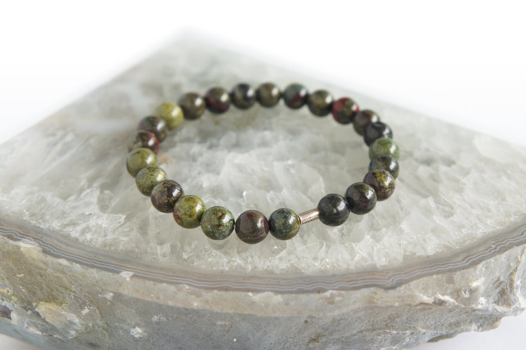 Spirit Feather Men's Dragon Stone Beaded Bracelet
