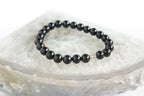 Spirit Feather Men's Black Tourmaline Beaded Bracelet