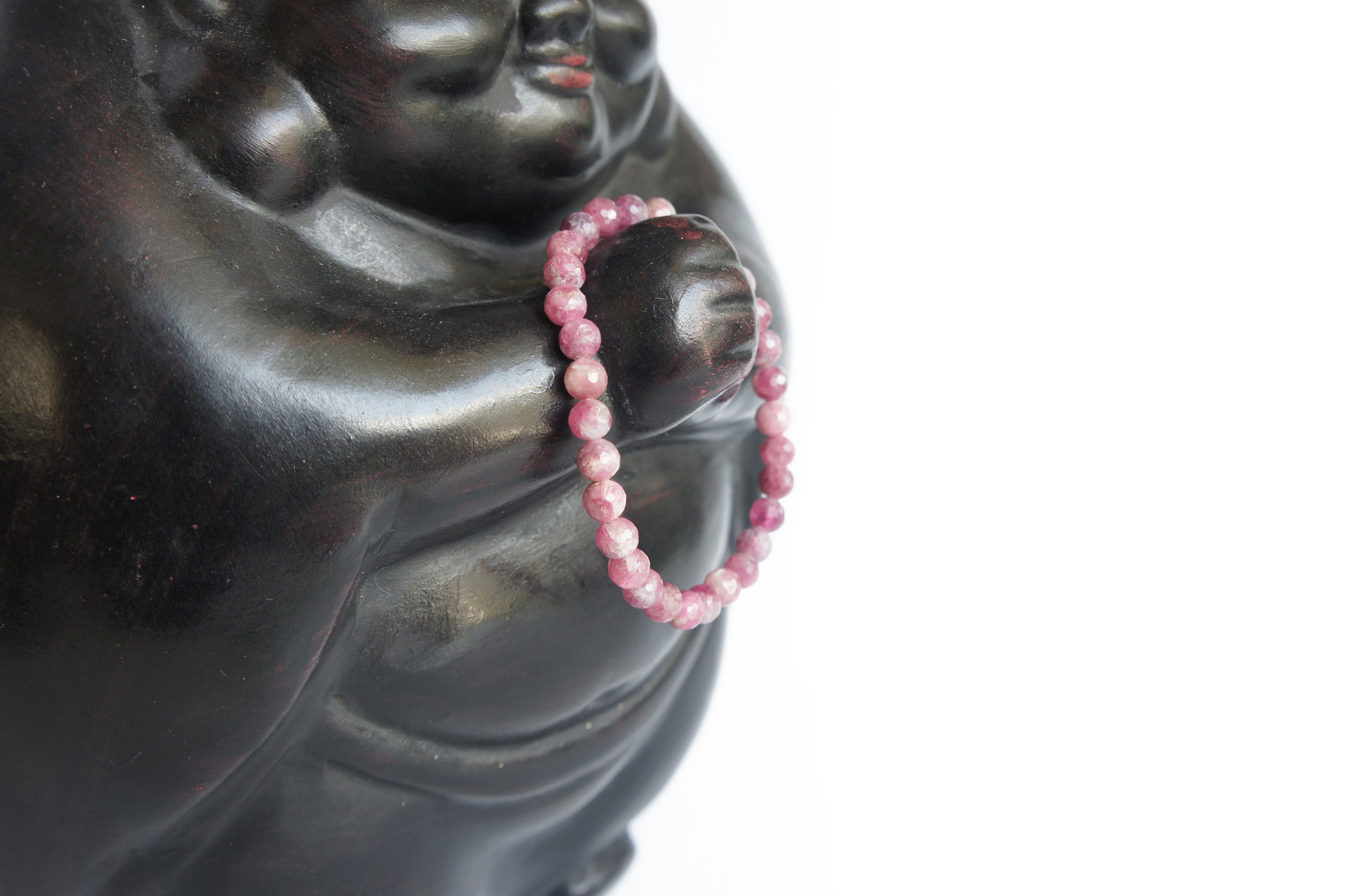Spirit Feather Pink Tourmaline Beaded Bracelet