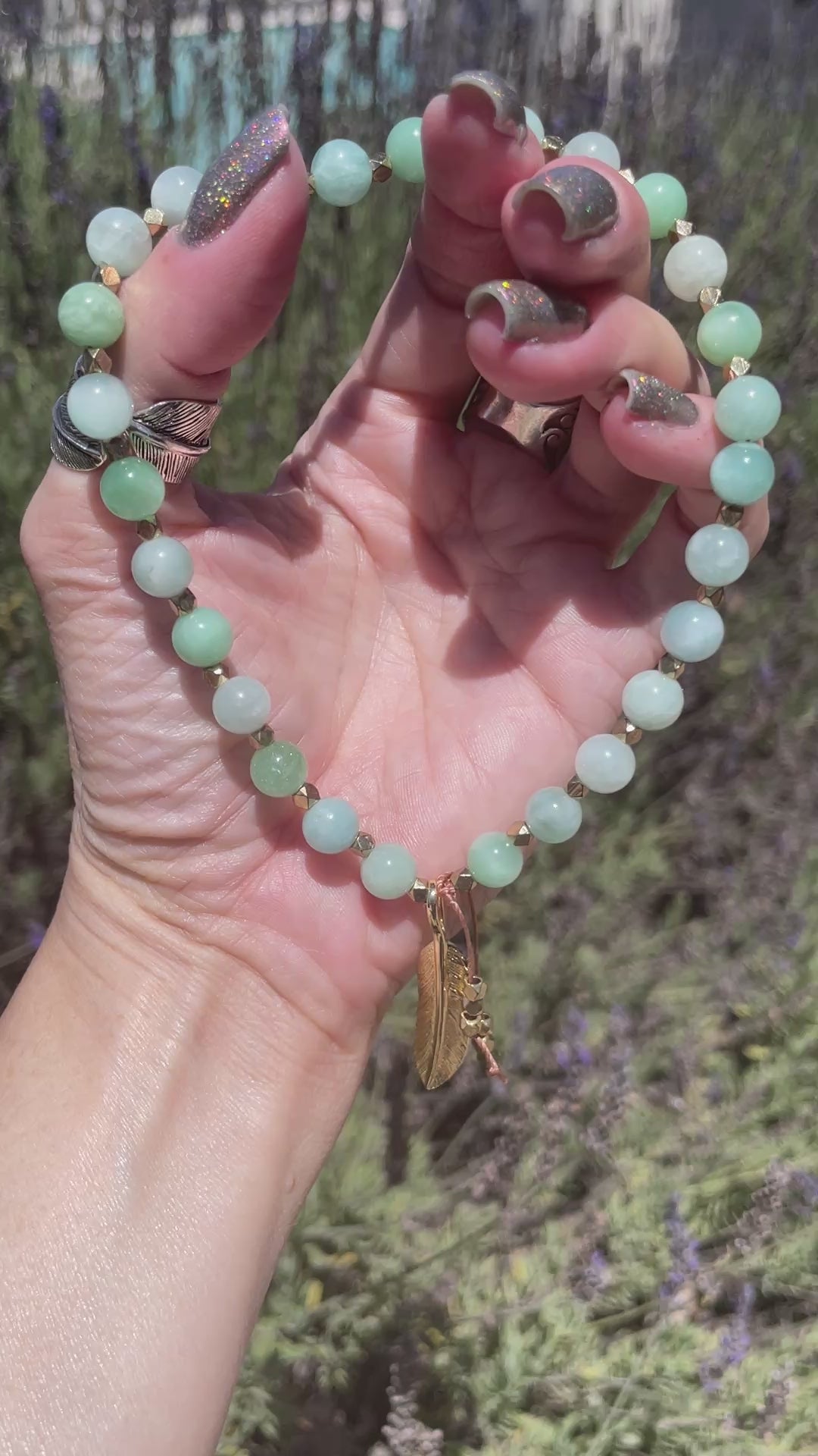 Spirit Feather Jade Mini Mala